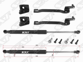 Упор капота SAT (газовый, 2 шт.) Hyundai (Хюндаи) Solaris (Солярис)  RBr (2010-2017) RBr седан дорестайлинг, хэтчбэк дорестайлинг, седан рестайлинг, хэтчбэк рестайлинг