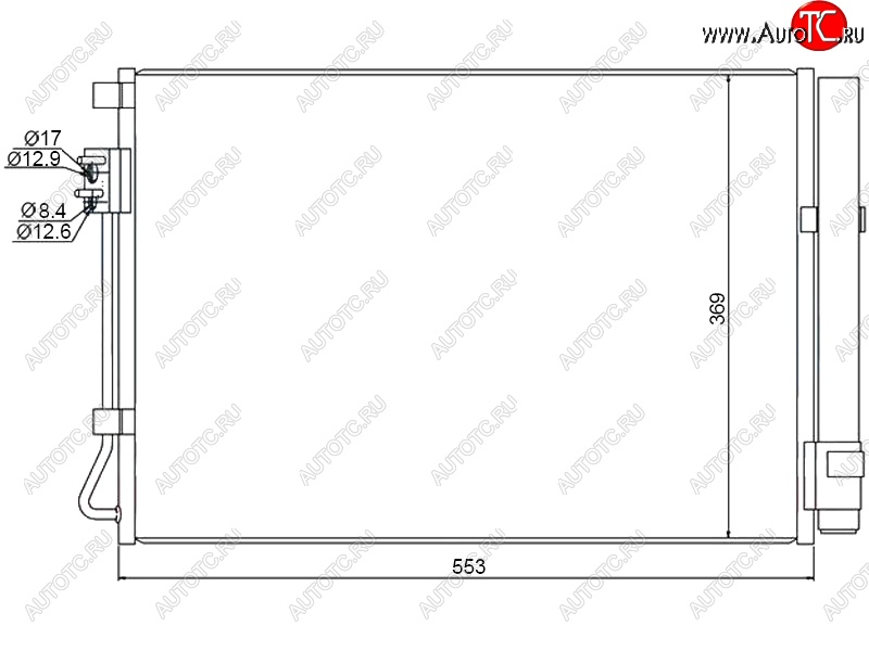 4 399 р. Радиатор кондиционера SAT Hyundai Solaris RBr седан рестайлинг (2014-2017)  с доставкой в г. Новочеркасск