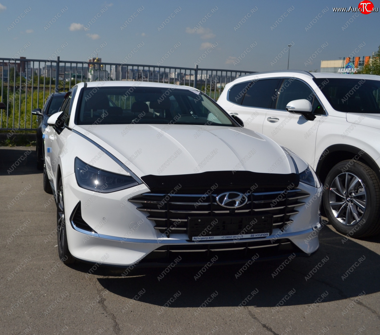 2 879 р. Дефлектор капота SIM  Hyundai Sonata  DN8 (2019-2022)  с доставкой в г. Новочеркасск