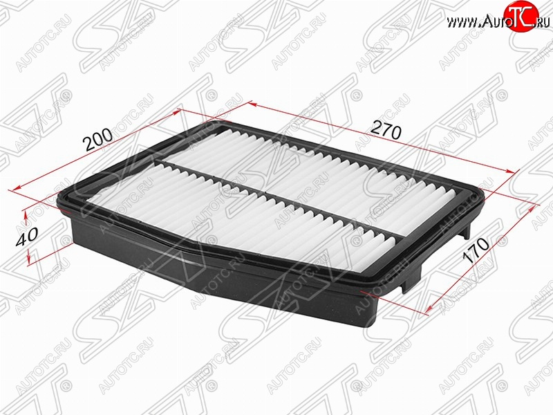 349 р. Фильтр воздушный двигателя (2.0) SAT (270х200х40 mm)  Hyundai Sonata  YF (2009-2014), KIA Optima  3 TF (2010-2016)  с доставкой в г. Новочеркасск