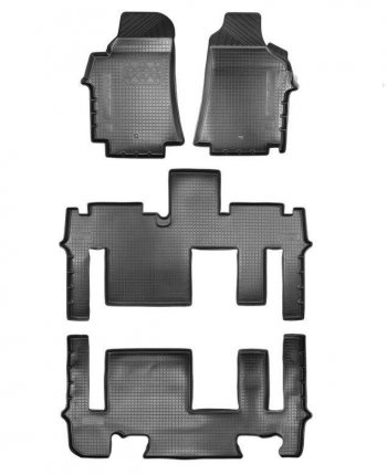 Коврики салонные Noplast (3 ряда) Hyundai (Хюндаи) Starex/Grand Starex/H1 (старекс)  TQ (2017-2022) TQ 2-ой рестайлинг  (Черный)