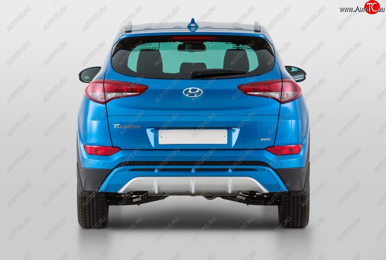 11 799 р. Накладка заднего бампера YT  Hyundai Tucson  TL (2015-2018) дорестайлинг (Неокрашенная)  с доставкой в г. Новочеркасск