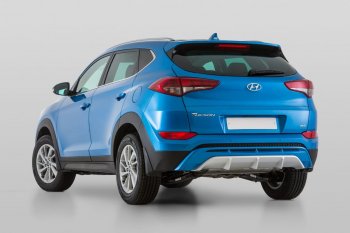 11 799 р. Накладка заднего бампера YT  Hyundai Tucson  TL (2015-2018) дорестайлинг (Неокрашенная)  с доставкой в г. Новочеркасск. Увеличить фотографию 4