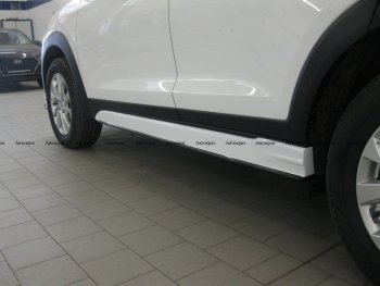 7 949 р. Накладки пластиковых порогов АВТОКРАТ Hyundai Tucson TL рестайлинг (2018-2021) (Неокрашенные)  с доставкой в г. Новочеркасск. Увеличить фотографию 2