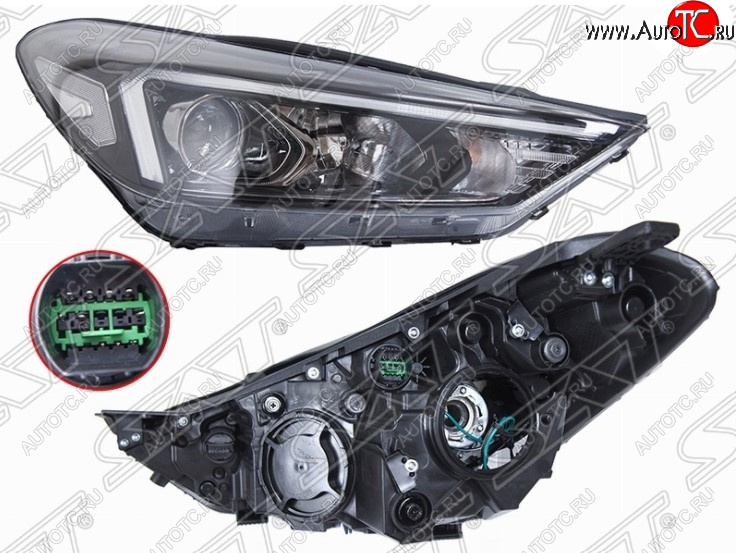 24 699 р. Правая передняя фара SAT (LED) Hyundai Tucson TL рестайлинг (2018-2021)  с доставкой в г. Новочеркасск