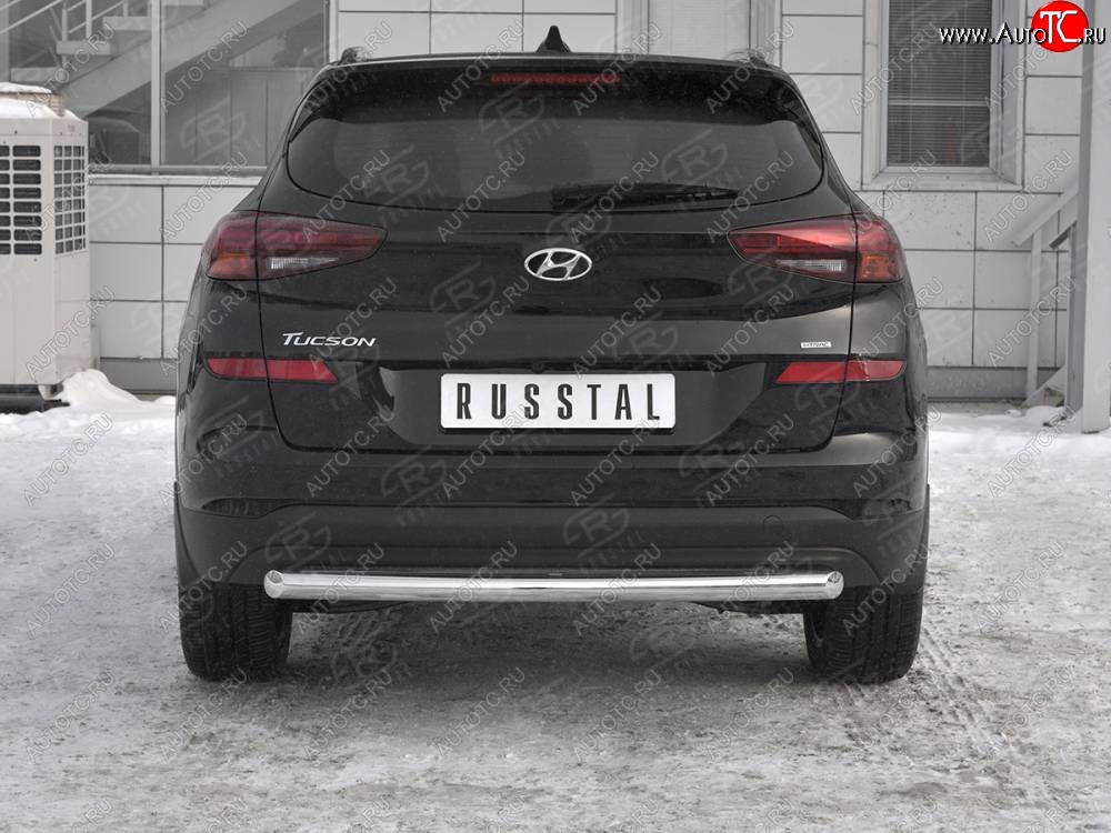 11 999 р. Защита заднего бампера (Ø63 мм, нержавейка) Russtal Hyundai Tucson TL рестайлинг (2018-2021)  с доставкой в г. Новочеркасск