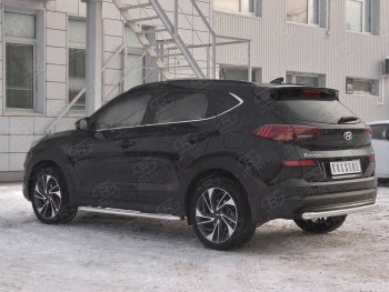 11 999 р. Защита заднего бампера (Ø63 мм, нержавейка) Russtal Hyundai Tucson TL рестайлинг (2018-2021)  с доставкой в г. Новочеркасск. Увеличить фотографию 2