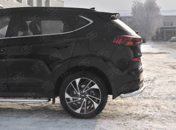 12 499 р. Защита заднего бампера (Ø63 мм, нержавейка) RUSSTAL Hyundai Tucson TL рестайлинг (2018-2021)  с доставкой в г. Новочеркасск. Увеличить фотографию 2