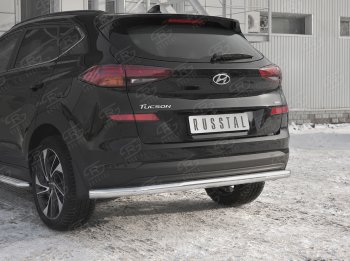 12 499 р. Защита заднего бампера (Ø63 мм, нержавейка) RUSSTAL Hyundai Tucson TL рестайлинг (2018-2021)  с доставкой в г. Новочеркасск. Увеличить фотографию 3