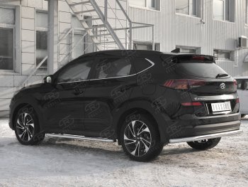 12 499 р. Защита заднего бампера (Ø63 мм, нержавейка) RUSSTAL Hyundai Tucson TL рестайлинг (2018-2021)  с доставкой в г. Новочеркасск. Увеличить фотографию 4