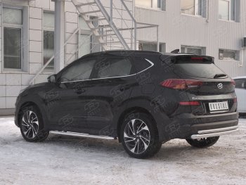 16 699 р. Защита заднего бампера (Ø63/42 мм, нержавейка) Russtal Hyundai Tucson TL рестайлинг (2018-2021)  с доставкой в г. Новочеркасск. Увеличить фотографию 2