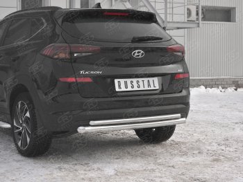 16 699 р. Защита заднего бампера (Ø63/42 мм, нержавейка) Russtal Hyundai Tucson TL рестайлинг (2018-2021)  с доставкой в г. Новочеркасск. Увеличить фотографию 3