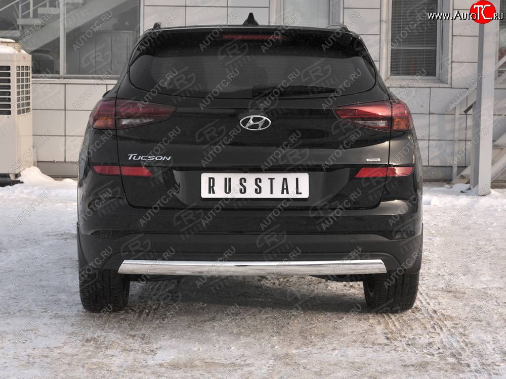 14 999 р. Защита заднего бампера (Ø75x42 мм, нержавейка) Russtal Hyundai Tucson TL рестайлинг (2018-2021)  с доставкой в г. Новочеркасск