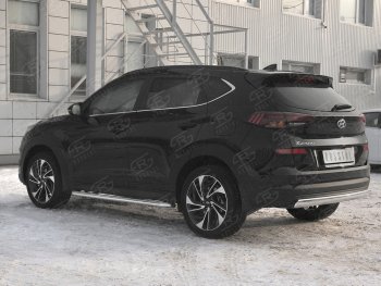 14 999 р. Защита заднего бампера (Ø75x42 мм, нержавейка) Russtal Hyundai Tucson TL рестайлинг (2018-2021)  с доставкой в г. Новочеркасск. Увеличить фотографию 2