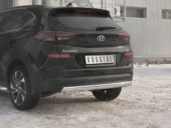 14 999 р. Защита заднего бампера (Ø75x42 мм, нержавейка) Russtal Hyundai Tucson TL рестайлинг (2018-2021)  с доставкой в г. Новочеркасск. Увеличить фотографию 4