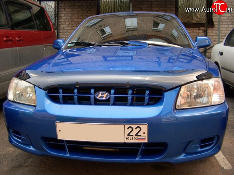 2 699 р. Дефлектор капота NovLine Hyundai Accent седан ТагАЗ (2001-2012)  с доставкой в г. Новочеркасск