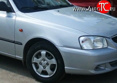 4 999 р. Переднее правое крыло Стандартное Hyundai Accent седан ТагАЗ (2001-2012) (Окрашенное)  с доставкой в г. Новочеркасск