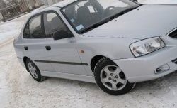 1 299 р. Реснички Classic-Style на фары Hyundai Accent седан ТагАЗ (2001-2012) (Неокрашенные)  с доставкой в г. Новочеркасск. Увеличить фотографию 1