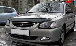 1 484 р. Защита передних фар NovLine (очки) .  Hyundai Accent  седан ТагАЗ (2001-2012)  с доставкой в г. Новочеркасск. Увеличить фотографию 1