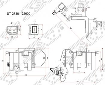 1 789 р. Катушка зажигания SAT  Hyundai Accent  седан ТагАЗ - Getz  TB  с доставкой в г. Новочеркасск. Увеличить фотографию 1