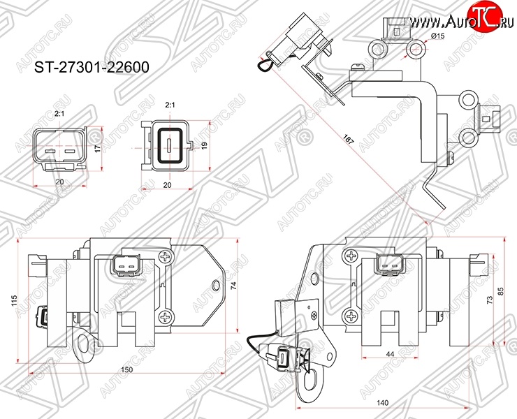 1 789 р. Катушка зажигания SAT  Hyundai Accent  седан ТагАЗ - Getz  TB  с доставкой в г. Новочеркасск