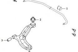 899 р. Полиуретановый сайлентблок нижнего рычага передней подвески (задний) Точка Опоры  Hyundai Accent  седан ТагАЗ - Verna  2 MC  с доставкой в г. Новочеркасск. Увеличить фотографию 2