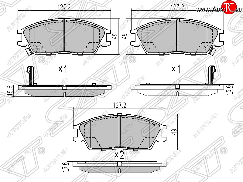 1 069 р. Колодки тормозные SAT (передние)  Hyundai Accent  седан ТагАЗ - Getz  TB  с доставкой в г. Новочеркасск