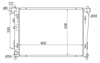 Радиатор двигателя SAT (пластинчатый,1.4/1.6/2.0, АКПП) Hyundai (Хюндаи) Avante (Аванте) (2006-2010),  Elantra (Элантра)  HD (2006-2011),  I30 (и30)  FD (2007-2012), KIA (КИА) Ceed (Сид)  1 ED (2006-2012)