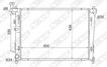 Радиатор двигателя  SAT (трубчатый, 1.4/1.6/2.0, АКПП) Hyundai I30 FD универсал дорестайлинг (2007-2010)