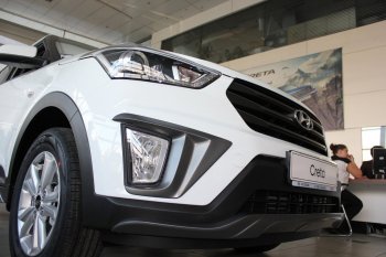 5 649 р. Накладка на передний бампер АвтоКрат Hyundai Creta GS рестайлинг (2019-2021) (Неокрашенная)  с доставкой в г. Новочеркасск. Увеличить фотографию 2