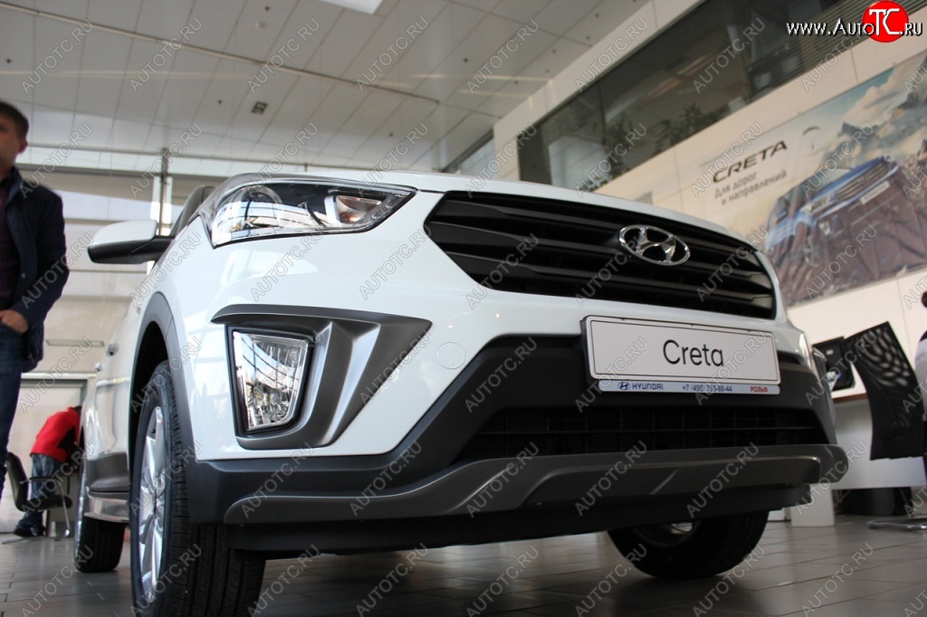 5 649 р. Накладка на передний бампер АвтоКрат  Hyundai Creta  GS (2015-2021) дорестайлинг, рестайлинг (Неокрашенная)  с доставкой в г. Новочеркасск