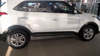 7 349 р. Пластиковые пороги АвтоКрат Hyundai Creta GS дорестайлинг (2015-2019) (Неокрашенные)  с доставкой в г. Новочеркасск. Увеличить фотографию 3