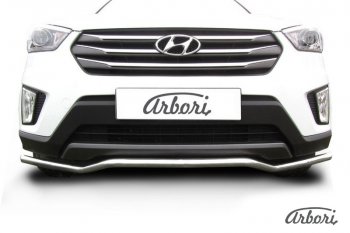 4 799 р. Защита переднего бампера Arbori (волна, нержавейка, 1 труба d42 mm). Hyundai Creta GS рестайлинг (2019-2021)  с доставкой в г. Новочеркасск. Увеличить фотографию 2