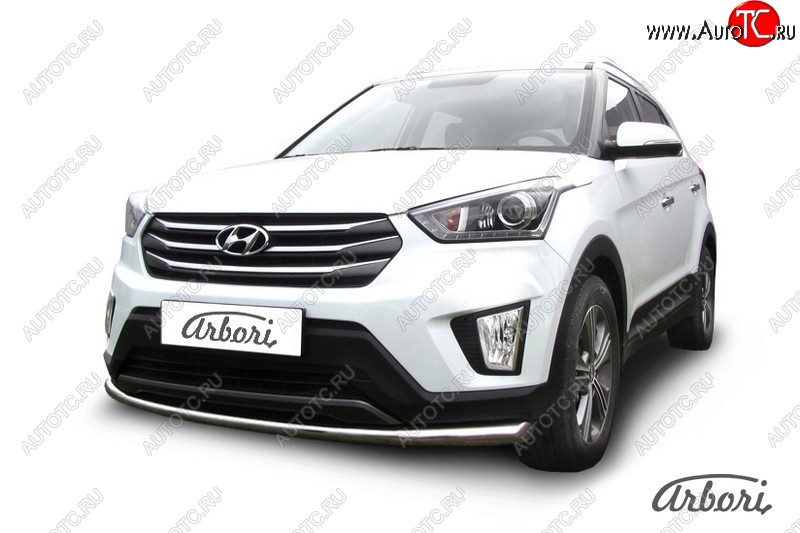 4 899 р. Защита переднего бампера Arbori (нержавейка, 1 труба d57 mm). Hyundai Creta GS дорестайлинг (2015-2019)  с доставкой в г. Новочеркасск