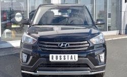 Защита переднего бампера (2 трубыØ42 мм, нержавейка) SLITKOFF Hyundai (Хюндаи) Creta (Крета)  GS (2015-2021) GS дорестайлинг, рестайлинг