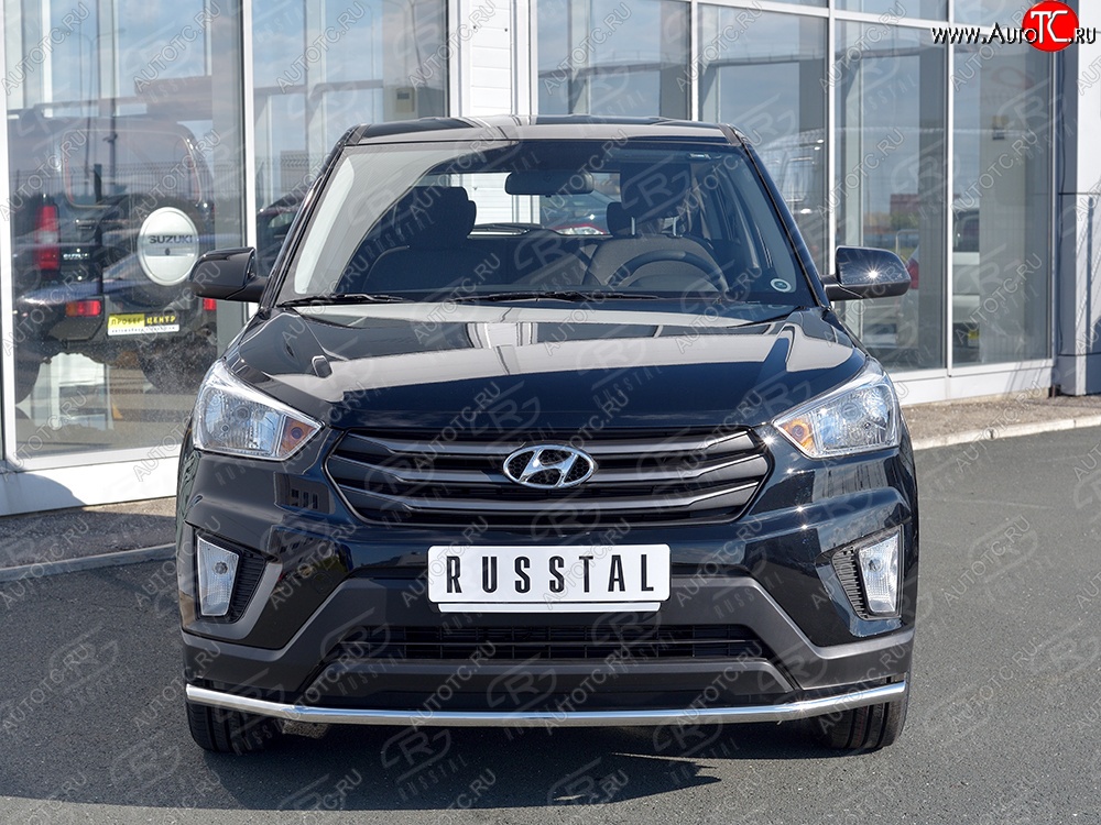 17 899 р. Защита переднего бампера (Ø42 мм, нержавейка) SLITKOFF  Hyundai Creta  GS (2015-2021) дорестайлинг, рестайлинг  с доставкой в г. Новочеркасск