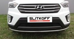 Одинарная защита переднего бампера диаметром 42 мм Slitkoff Hyundai (Хюндаи) Creta (Крета)  GS (2015-2021) GS дорестайлинг, рестайлинг