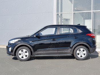 14 549 р. Защита порогов из круглой трубы d42 мм SLITKOFF v3  Hyundai Creta  GS (2015-2021) дорестайлинг, рестайлинг  с доставкой в г. Новочеркасск. Увеличить фотографию 3