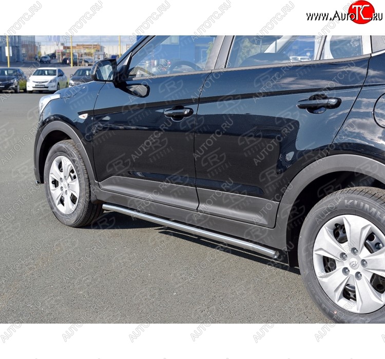 14 549 р. Защита порогов из круглой трубы d42 мм SLITKOFF v3  Hyundai Creta  GS (2015-2021) дорестайлинг, рестайлинг  с доставкой в г. Новочеркасск