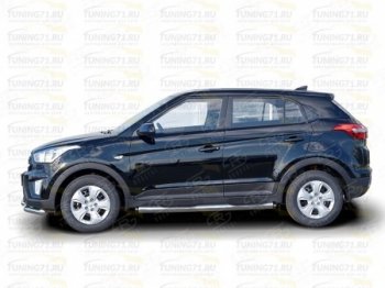 9 899 р. Защита порогов с пластиковыми вставками для ног SLITKOFF  Hyundai Creta  GS (2015-2021) дорестайлинг, рестайлинг  с доставкой в г. Новочеркасск. Увеличить фотографию 5