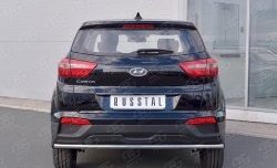 13 999 р. Защита заднего бампера (Ø42 мм, нержавейка) SLITKOFF  Hyundai Creta  GS (2015-2021) дорестайлинг, рестайлинг  с доставкой в г. Новочеркасск. Увеличить фотографию 1