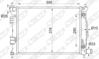 5 549 р. Радиатор двигателя SAT (пластинчатый, МКПП/АКПП) KIA Soul AM дорестайлинг (2008-2011)  с доставкой в г. Новочеркасск. Увеличить фотографию 1