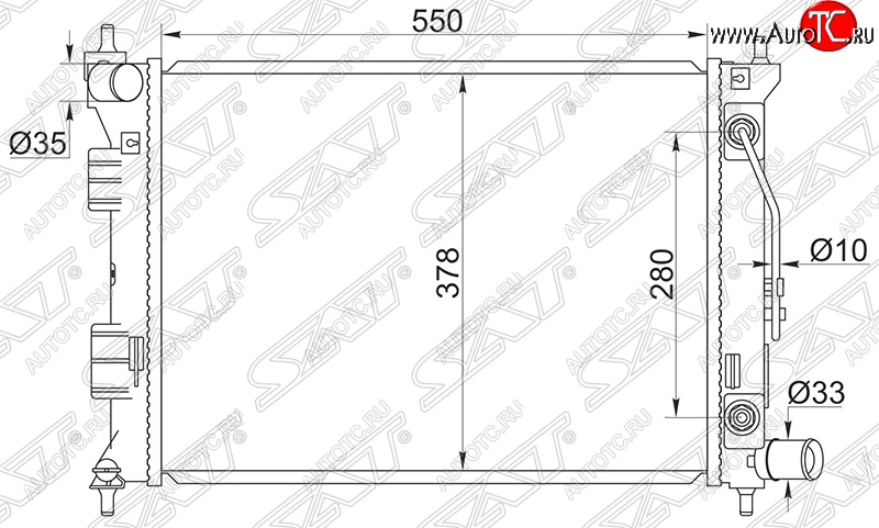 5 549 р. Радиатор двигателя SAT (пластинчатый, МКПП/АКПП) Hyundai Elantra MD рестайлинг (2013-2016)  с доставкой в г. Новочеркасск