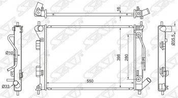 Радиатор двигателя SAT (трубчатый, МКПП/АКПП) Hyundai Creta (GS), Elantra (MD), I30 (2 GD), KIA Ceed (2 JD), Cerato (3 YD), Soul (AM)
