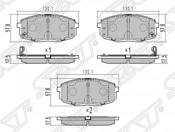 889 р. Колодки тормозные передние SAT  Hyundai Creta  GS (2015-2021), Hyundai I30  FD (2007-2012), KIA Ceed  1 ED (2006-2012)  с доставкой в г. Новочеркасск. Увеличить фотографию 1