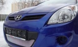 1 539 р. Сетка на бампер Russtal (хром) Hyundai i20 PB хэтчбэк дорестайлинг (2008-2012)  с доставкой в г. Новочеркасск. Увеличить фотографию 3