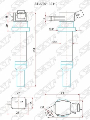 Катушка зажигания SAT KIA Rio 3 QB дорестайлинг седан (2011-2015)