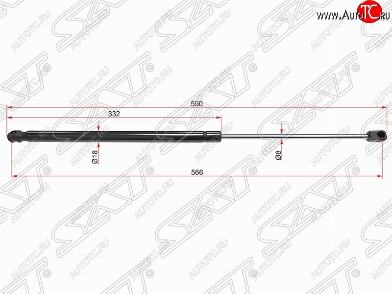 629 р. Упор крышки багажника SAT (газовый) Hyundai I30 FD хэтчбек дорестайлинг (2007-2010)  с доставкой в г. Новочеркасск