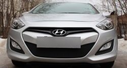 1 839 р. Сетка на бампер Russtal (черная)  Hyundai I30  2 GD (2011-2015) дорестайлинг универсал, дорестайлинг, хэтчбэк 5 дв.  с доставкой в г. Новочеркасск. Увеличить фотографию 2