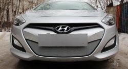 Сетка на бампер Russtal (хром) Hyundai I30 2 GD дорестайлинг, хэтчбэк 5 дв. (2011-2015)